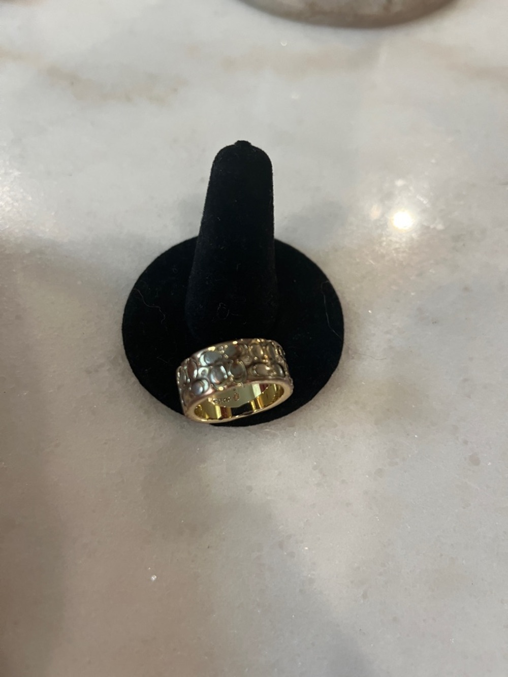 Coach Silver Signature 'C' Pattern Band Ring, Brand New - Picture 6 of 6